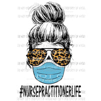 # nurse practitioner life skull leopard Sublimation transfers Heat Transfer