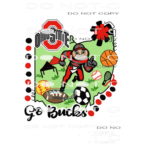 ohio state buckeyes new red # 1016 Sublimation transfers -