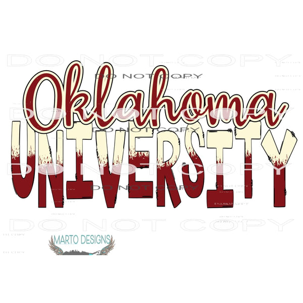 Oklahoma University # 1052 Sublimation transfers - Heat