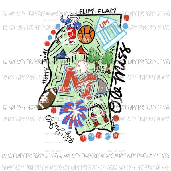 ole miss football 1 Sublimation transfers Heat Transfer