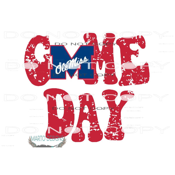 Ole Miss Game Day #10963 Sublimation transfer - Heat