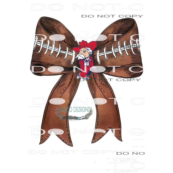 ole miss rebels bow # 8212 Sublimation transfer - Heat