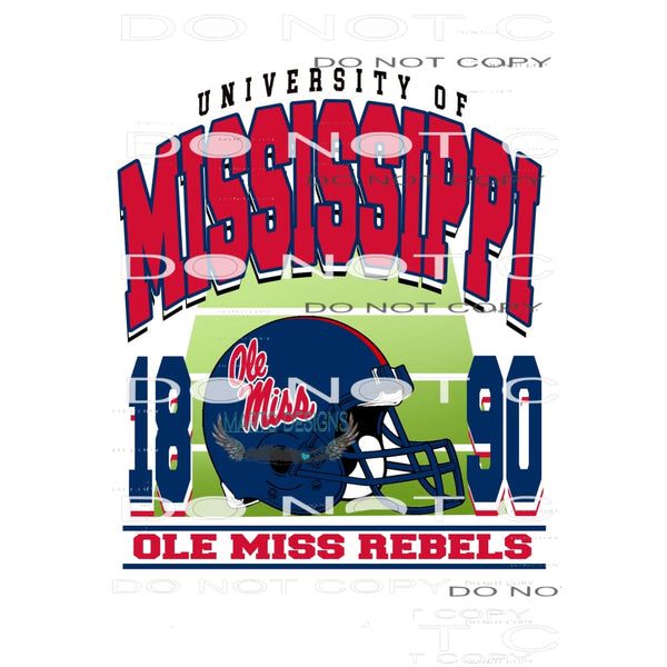 ole miss rebels NON GRUNGE # 4713 Sublimation transfers
