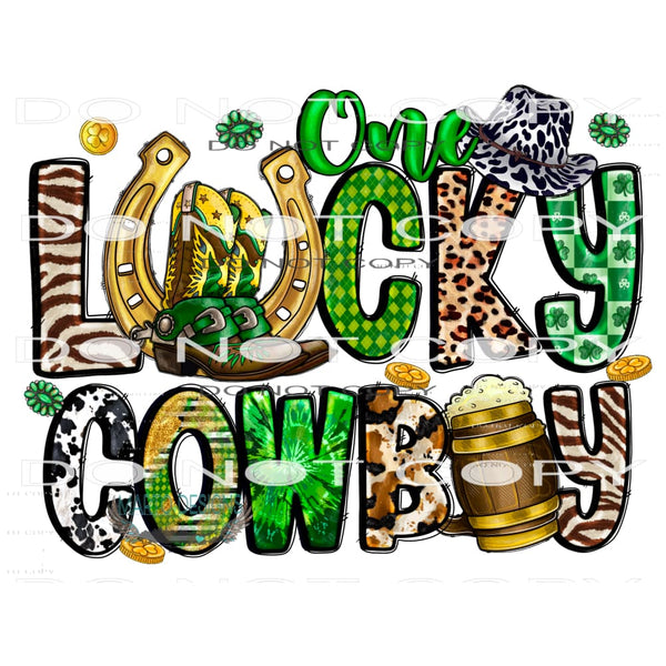 One Lucky Cowboy #9765 Sublimation transfers - Heat Transfer