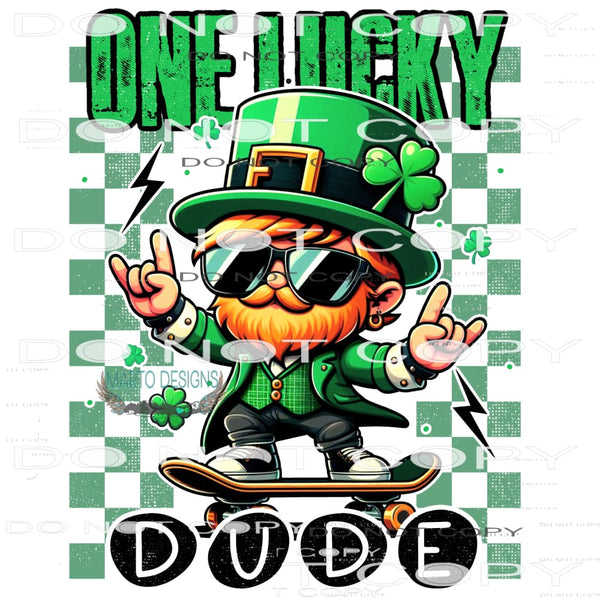 One Lucky Dude #9533 Sublimation transfers - Heat Transfer