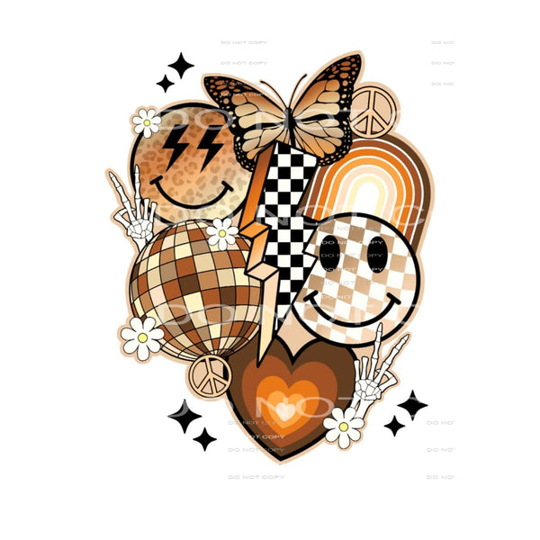 Orange Retro #5194 Sublimation transfers - Heat Transfer