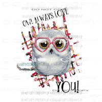 Owl Always Love You #2 leopard background Sublimation transfers Heat Transfer