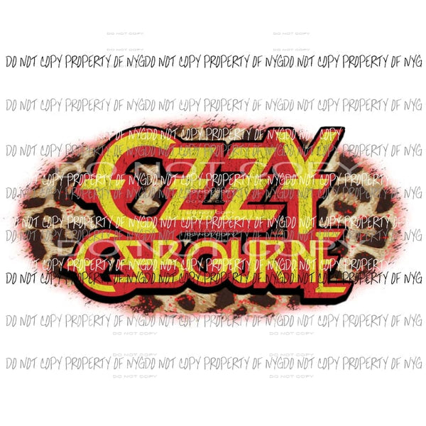 Ozzy Ozbourne Leopard Sublimation transfers Heat Transfer