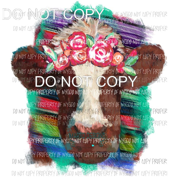 Painted cow serape Sublimation transfers Heat Transfer