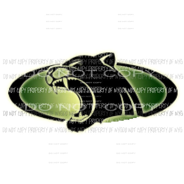 Panther mascot green black panther head Sublimation transfers Heat Transfer