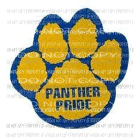 Panther Pride blue gold large paw print Sublimation transfers Heat Transfer