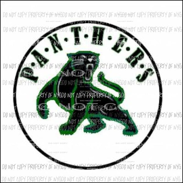 PANTHERS circle black green Sublimation transfers Heat Transfer