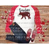Papa or Grandma Bear plaid sublimation transfer Heat Transfer