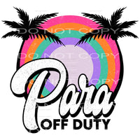 Para off duty # 335 Sublimation transfers - Heat Transfer