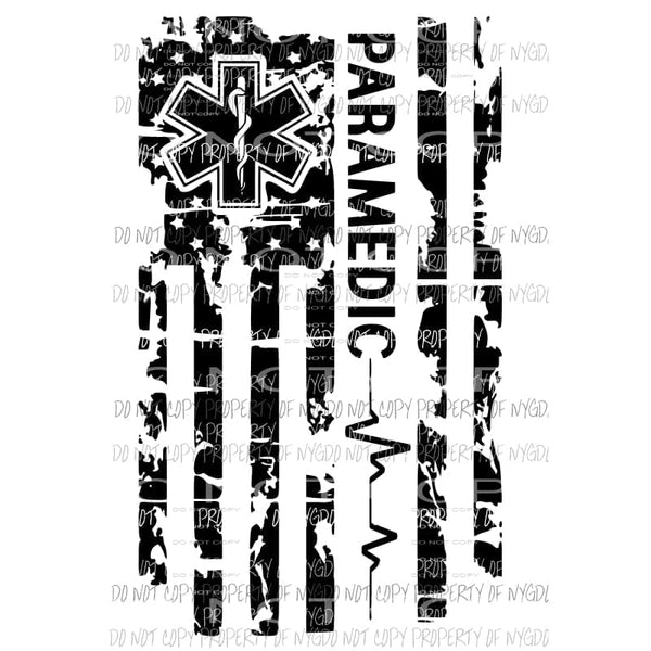 Paramedic Flag Sublimation transfers Heat Transfer