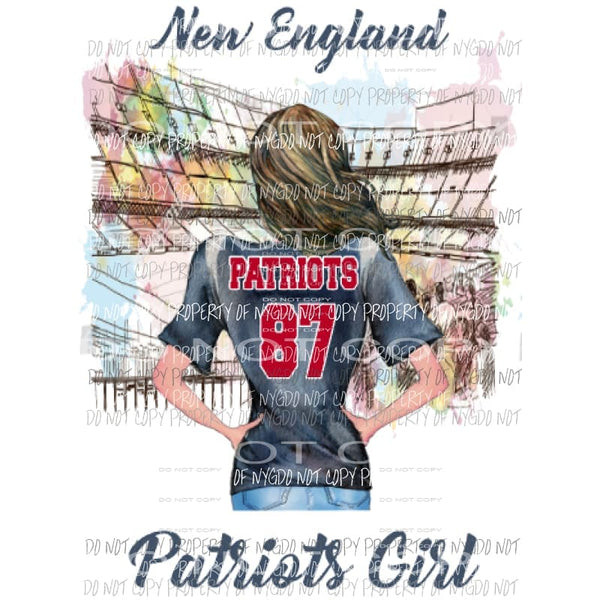 Patriots Girl 2 stadium Sublimation transfers Heat Transfer
