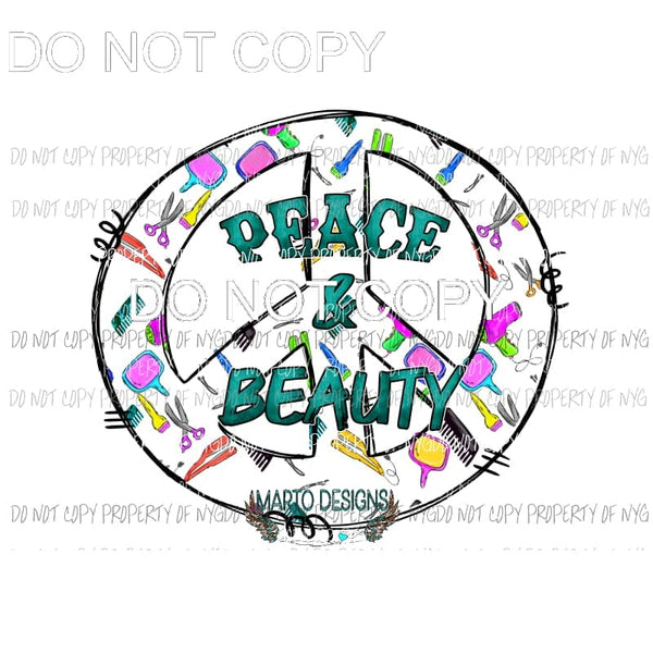 Peace & Beauty Hairdresser #3 Sublimation transfers Heat Transfer