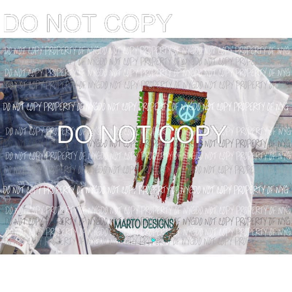 Peace flag Sublimation transfers Heat Transfer