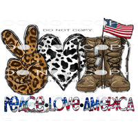Peace Love America #10909 Sublimation transfer - Heat