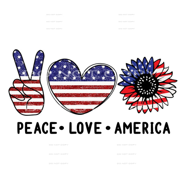 Peace Love America #5189 Sublimation transfers - Heat