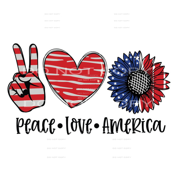 Peace Love America #5190 Sublimation transfers - Heat