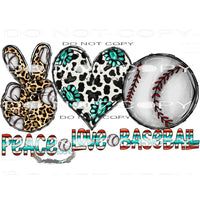 Peace Love Baseball #10672 Sublimation transfers - Heat