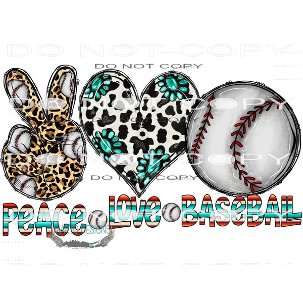 Peace Love Baseball #10672 Sublimation transfers - Heat