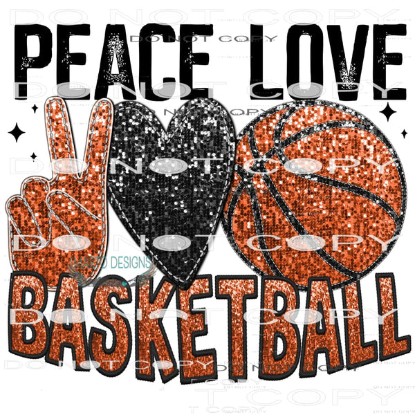 Peace Love Basketball #6521 Sublimation transfers - Heat