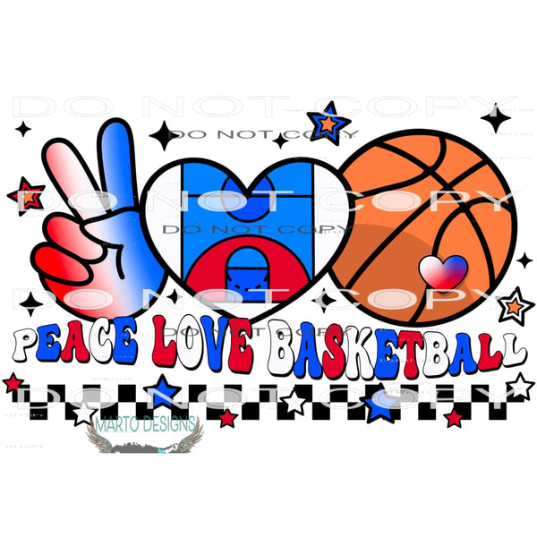 Peace Love Basketball #9366 Sublimation transfers - Heat