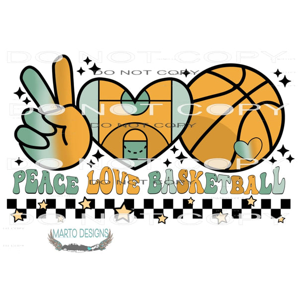 Peace Love Basketball #9367 Sublimation transfers - Heat