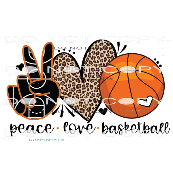 Peace Love Basketball #9368 Sublimation transfers - Heat
