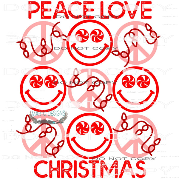Peace Love Christmas #7504 Sublimation transfers - Heat