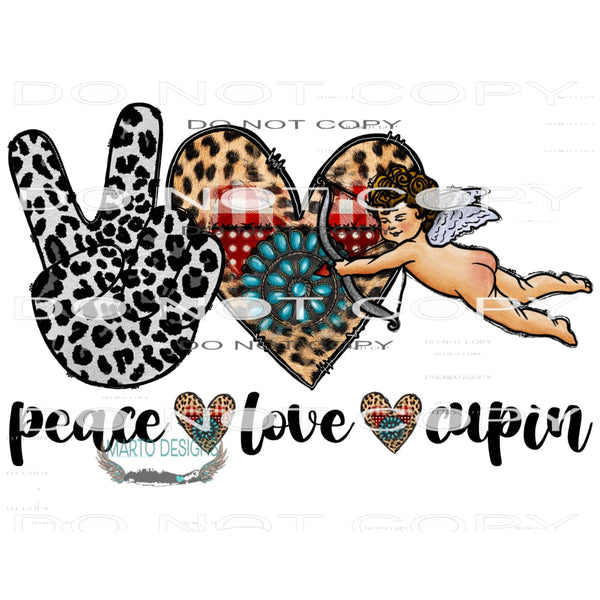 Peace Love Cupid #9665 Sublimation transfers - Heat Transfer