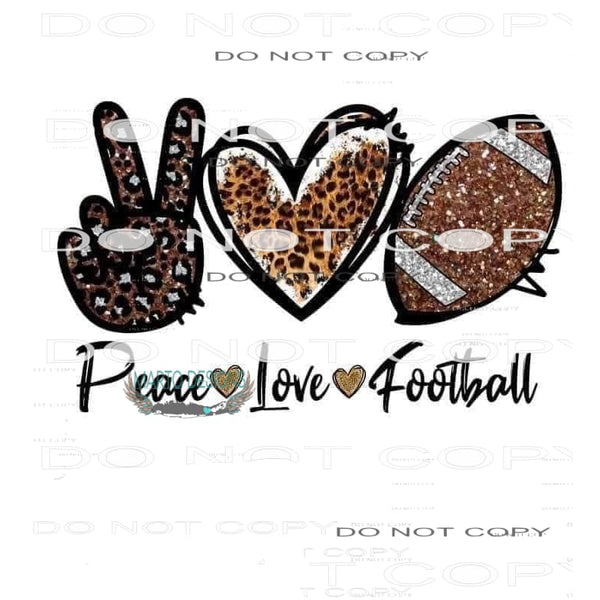 Peace Love Football #6379 Sublimation transfers - Heat