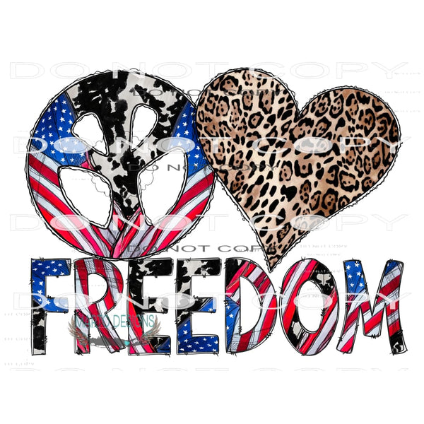 Peace Love Freedom #10849 Sublimation transfers - Heat
