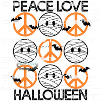 Peace Love Halloween #6098 Sublimation transfers - Heat