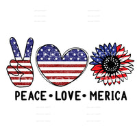 Peace Love Merica #5187 Sublimation transfers - Heat