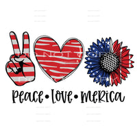 Peace Love Merica #5188 Sublimation transfers - Heat