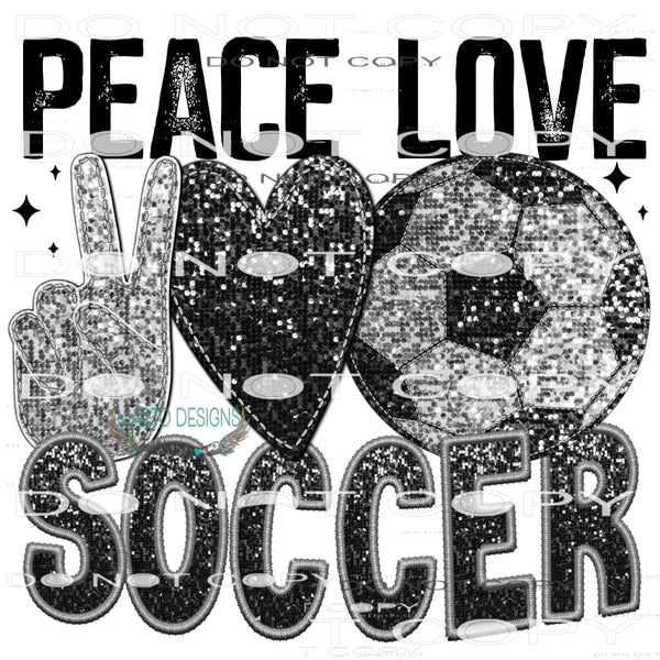 Peace Love Soccer #6520 Sublimation transfers - Heat