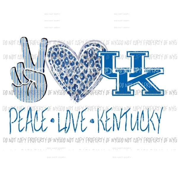 Peace Love UK Kentucky # 1 Sublimation transfers Heat Transfer