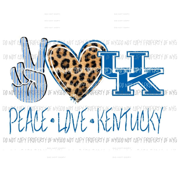 Peace Love UK Kentucky # 2 Sublimation transfers Heat Transfer
