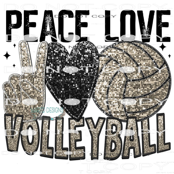 Peace Love Vollyball #6518 Sublimation transfers - Heat