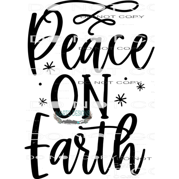 Peace On Earth #7965 Sublimation transfers - Heat Transfer