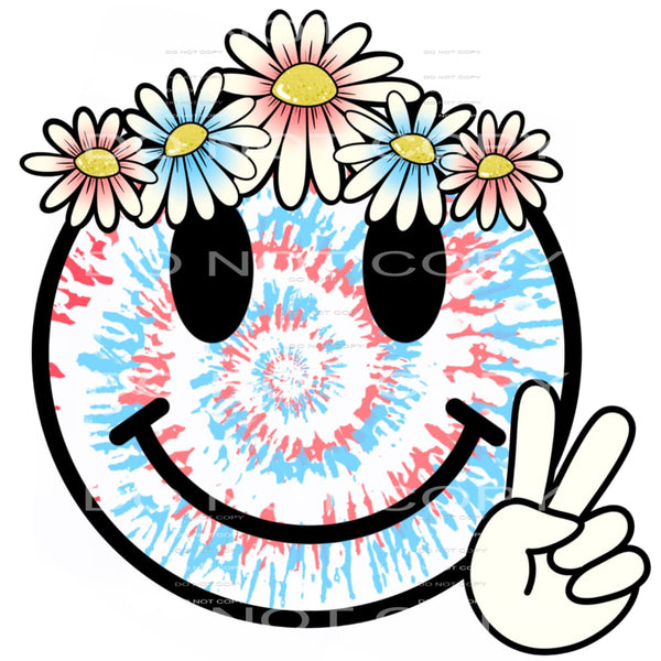 Peace smiley face # 485 Sublimation transfers - Heat