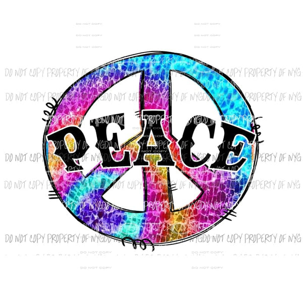 Peace Tie Dye #2 Sublimation transfers Heat Transfer