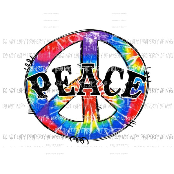 Peace Tie Dye #3 Sublimation transfers Heat Transfer