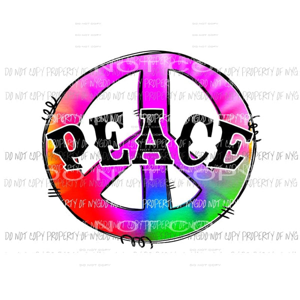 Peace Tie Dye #5 Sublimation transfers Heat Transfer