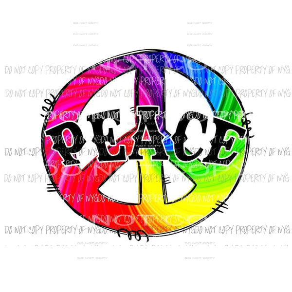 Peace Tie Dye #6 Sublimation transfers Heat Transfer