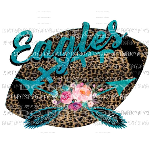 Personalized Football YOUR SCHOOL COLORS NAME and leopard 6 Transfers Sublimation transfers Heat Transfer