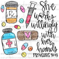 Pharmacist She Works Willingly Sublimation transfers Heat Transfer